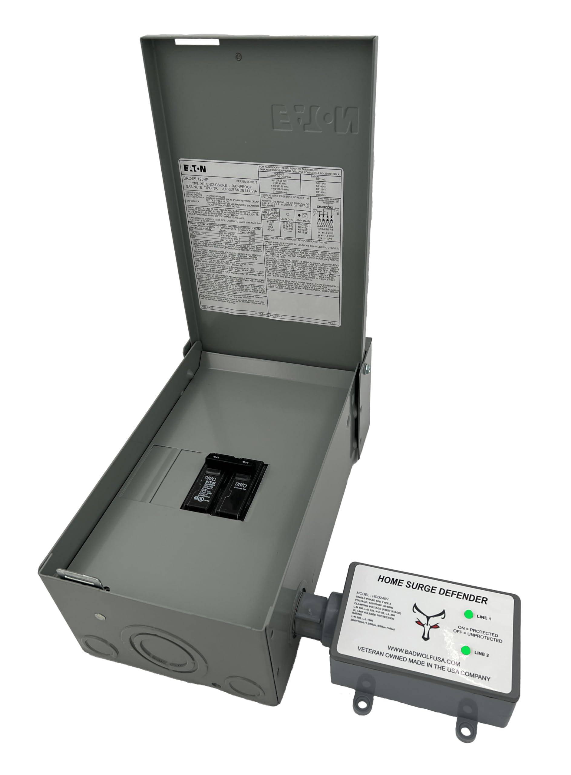 Bad Wolf Whole House EMP Surge Protector, 260kA of Surge Protection to Shield Your Home from Transient Surges Such As Lightning, EMP, CME, Solar Flare and More