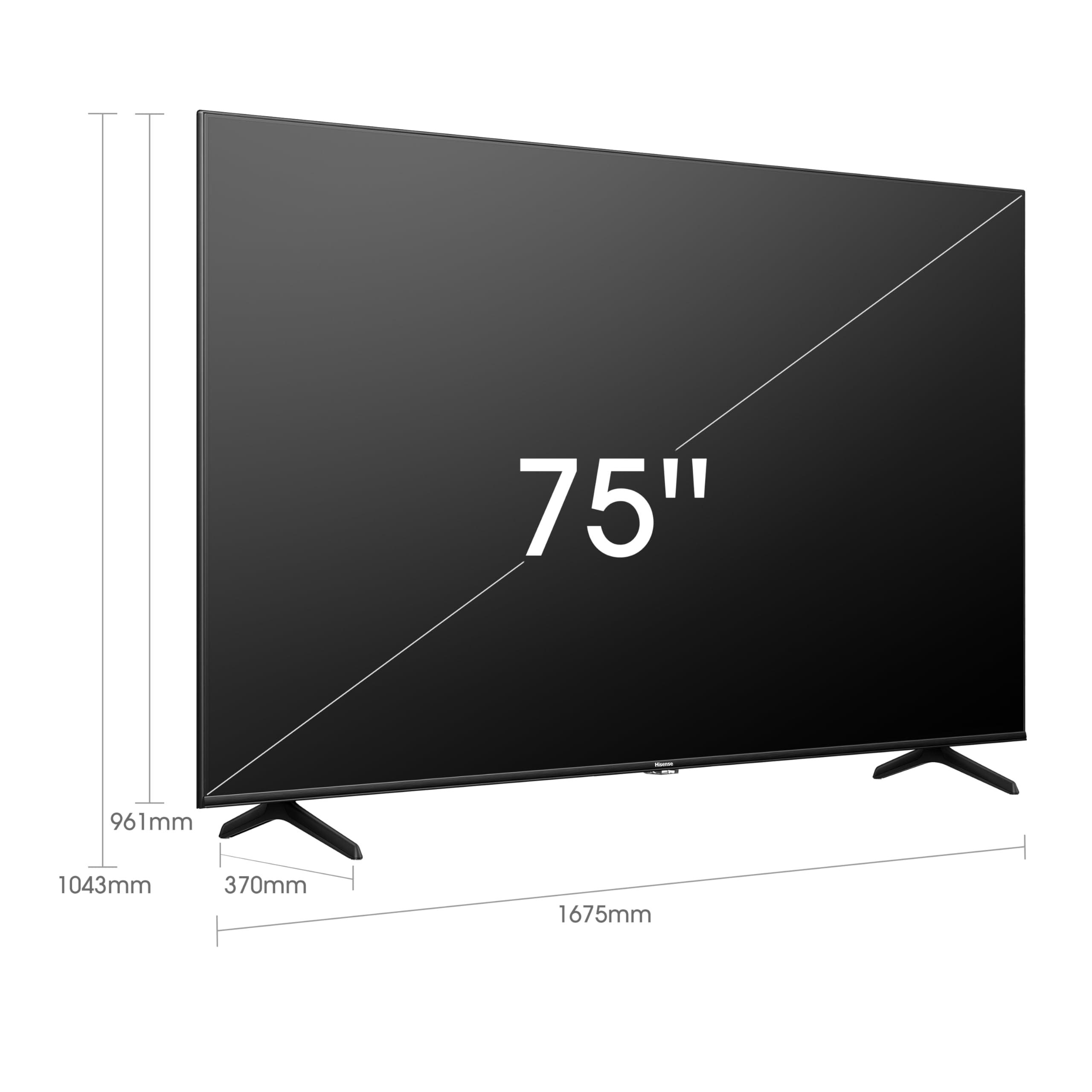 Hisense Hisense 75 Class U6 Series ULED 4K UHD Smart Fire TV (75U6HF, 2024) - QLED, Full Array Local Dimming, 600-Nit, Dolby Vision HDR 10+, HDMI 2.1, MEMC, 240 Motion Rate with VRR, Alexa Compatibility