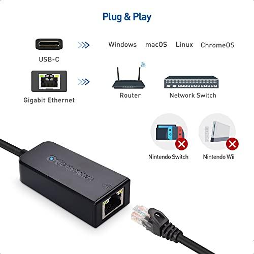 Cable Matters Cable Matters Plug & Play USB C to Ethernet Adapter with PXE, MAC Address Clone (Thunderbolt to Ethernet Adapter, Gigabit Ethernet to USB C) in Black - Compatible with MacBook Pro, XPS, Surface Pro