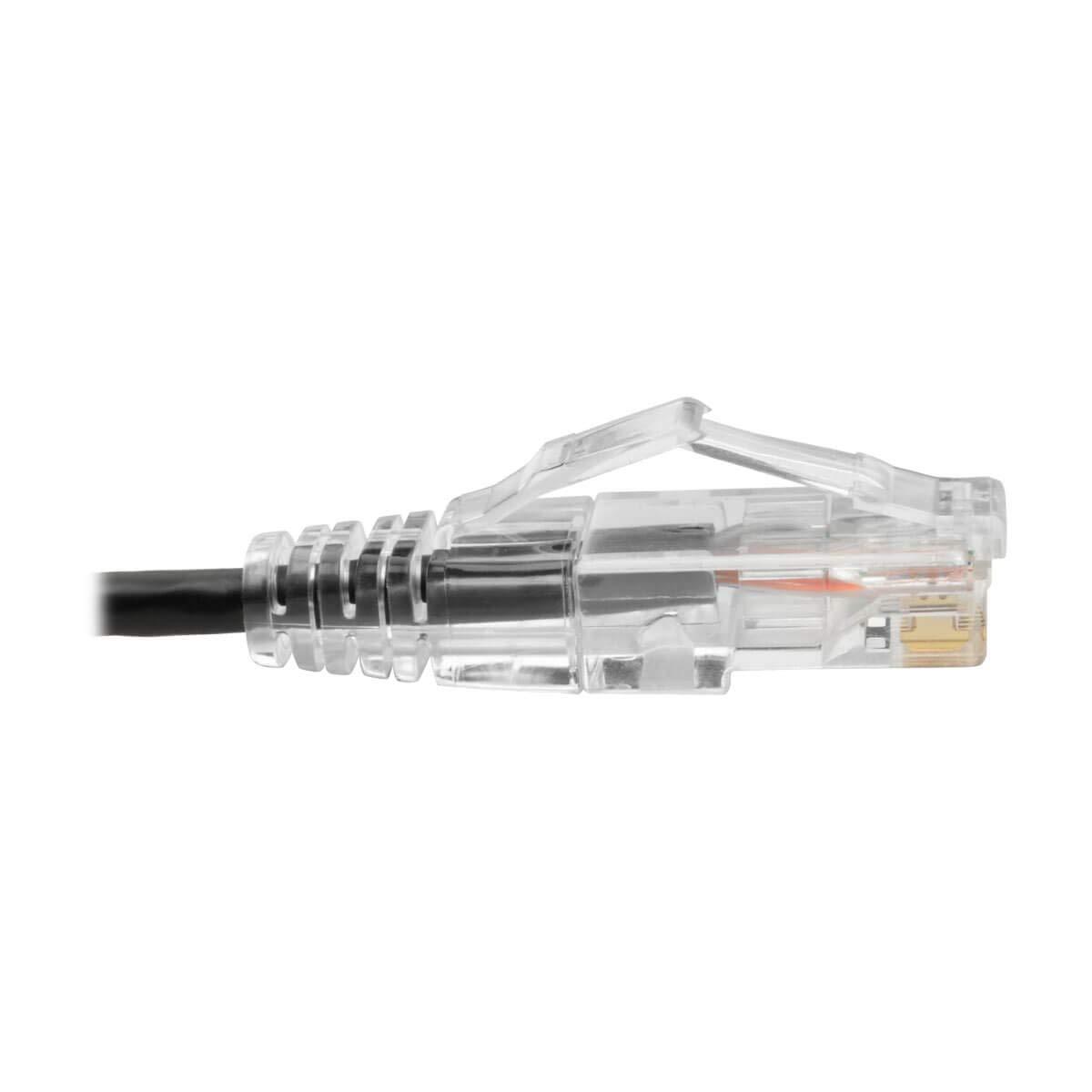 Tripp Lite Tripp Lite Cat6 Gigabit Patch Cable, RJ45 M/M, Gigabit, Snagless, Molded, Slim, Black, 1 ft. (N201-S01-BK)
