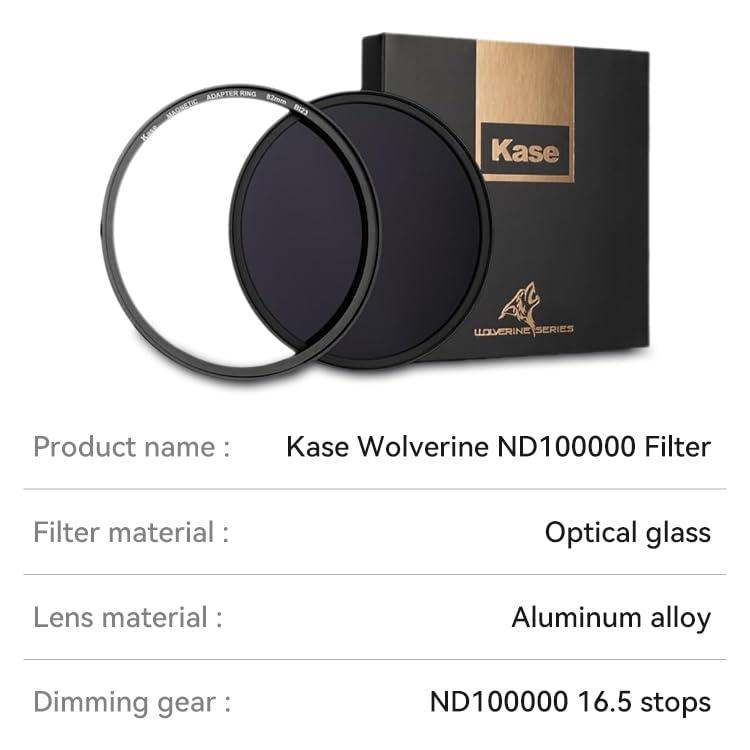 Kase Kase Wolverine 58mm ND100000 16.5 Stop Magnetic Filter Incl Adapter Neutral Density Filters