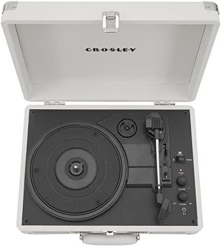 Crosley Crosley CR8005F-WS Cruiser Plus Vintage 3-Speed Bluetooth in/Out Suitcase Vinyl Record Player Turntable, White Sand