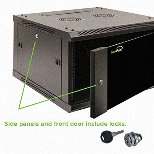 NavePoint NavePoint 9U Wall Mount Network Server 19 Inch Cabinet Rack Enclosure Glass Door Lock W/Shelves