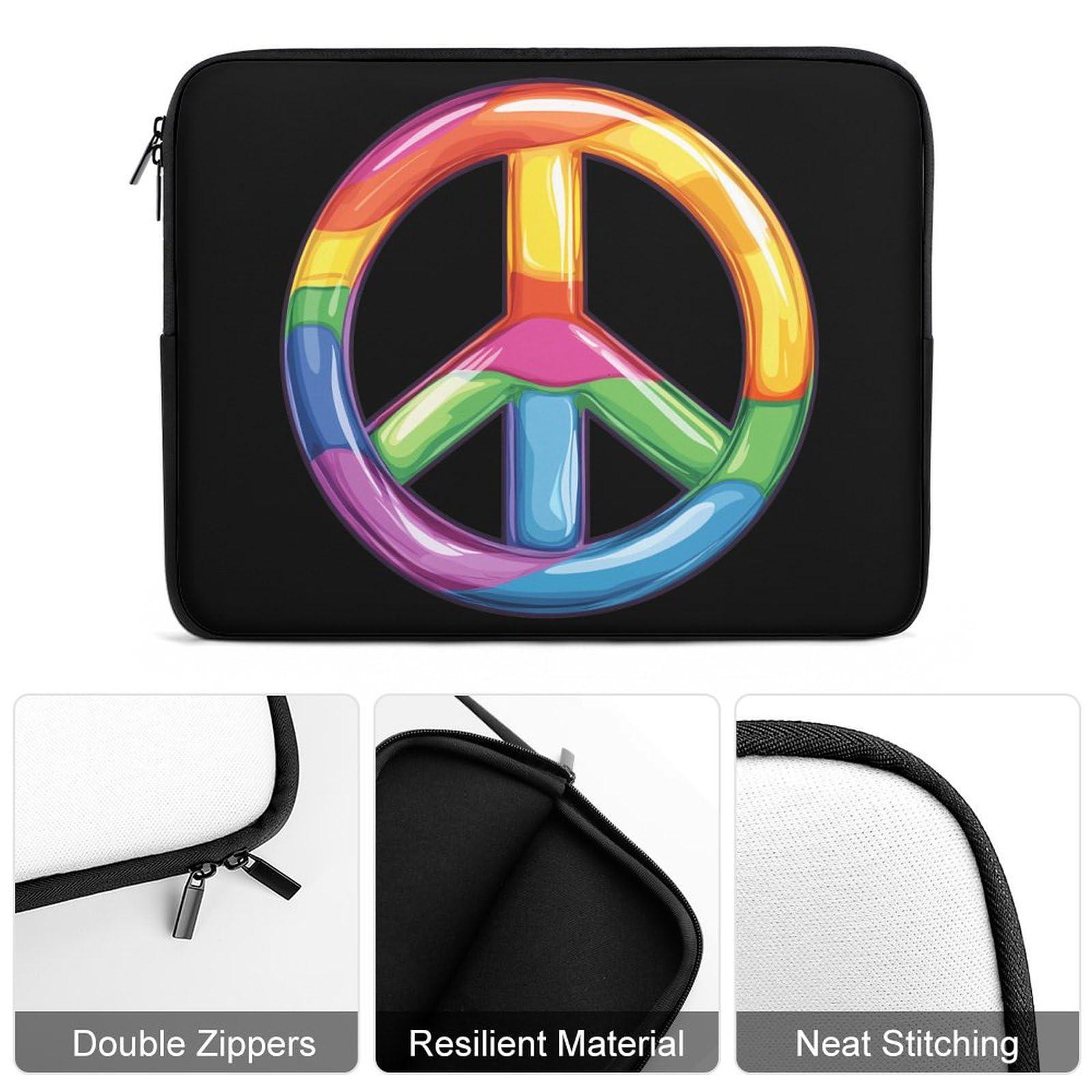 DirectNine Basics Colorful Peace Sign Symbols Laptop Sleeve 17inch Laptop Bag Computer Sleeve Tablet Briefcase Carrying Bag Protective Case Bag