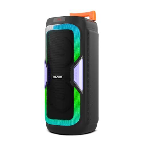 Dolphin Dolphin New SP-1060RBT: Crisp & DEEP BASS - Dual 10\" Bluetooth Portable Speaker w/Light Show - Rechargeable Speaker | Immersive Sound, Vibrant LED Lights, Wireless Connectivity