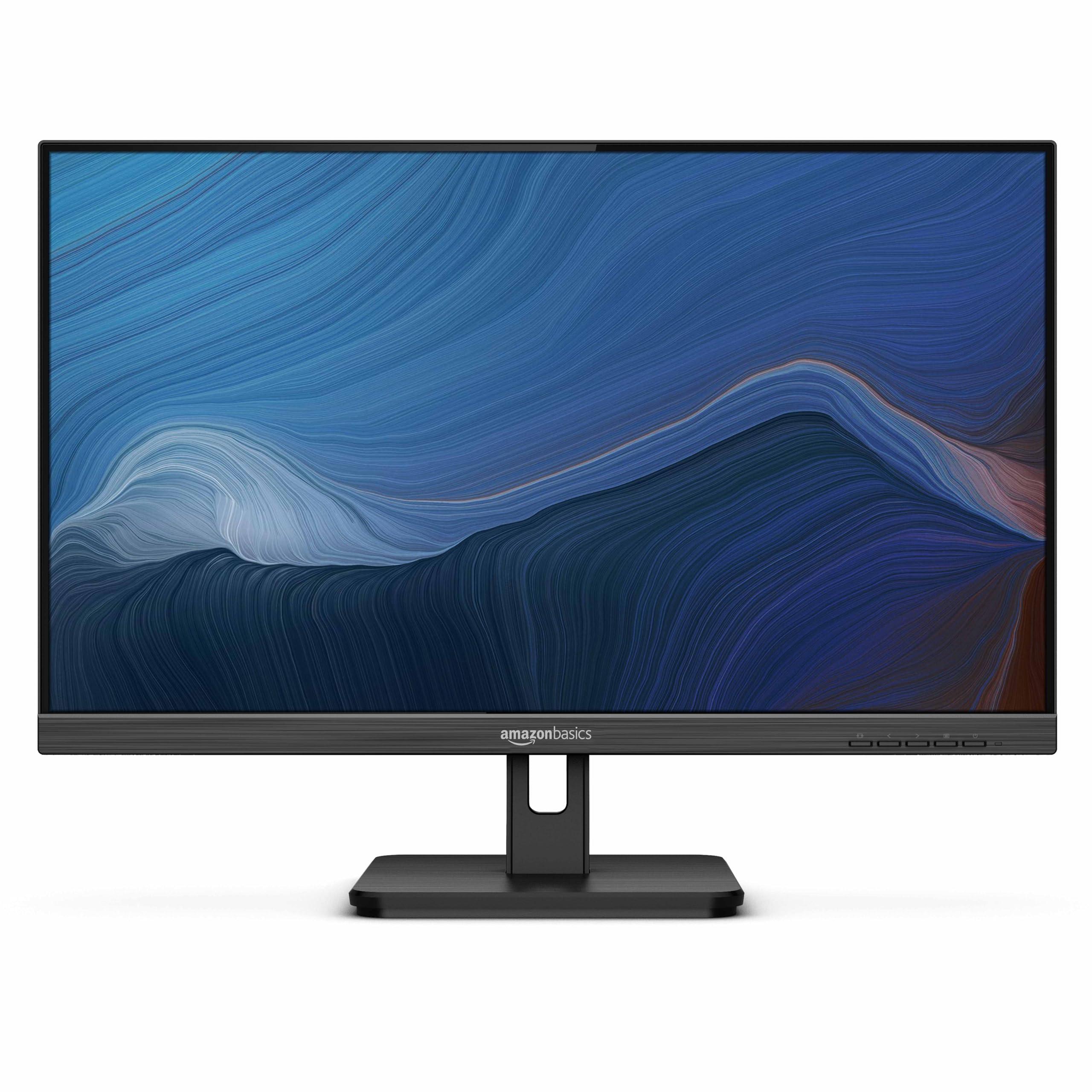 Amazon Basics Amazon Basics 24-inch IPS Monitor 75 Hz Powered with AOC Technology FHD 1080P HDMI, Display Port and VGA Input VESA Compatible Built-in Speakers for Office and Home, Black