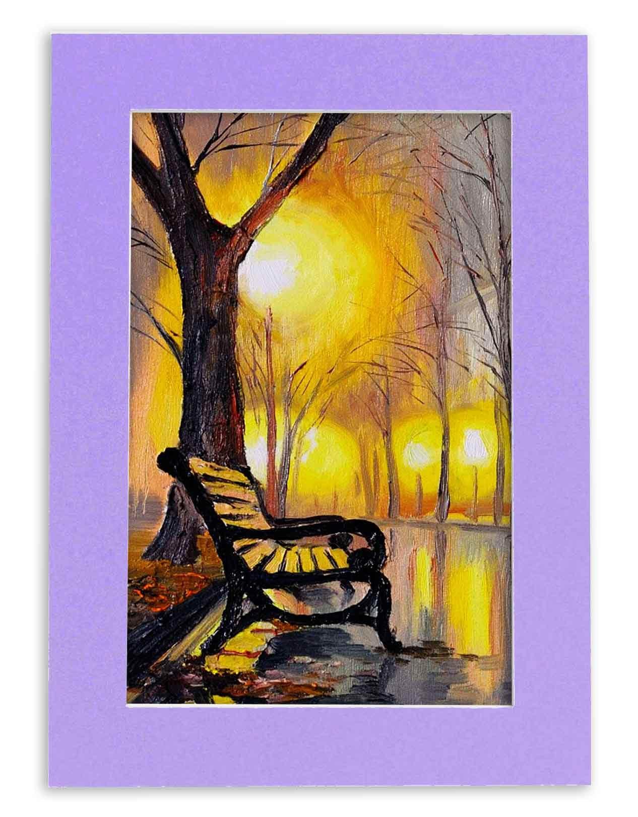 Poster Palooza 22x30 Mat Bevel Cut for 17x27 Photos - Acid Free Light Purple Precut Matboard - For Pictures, Photos, Framing - 4-ply Thickness