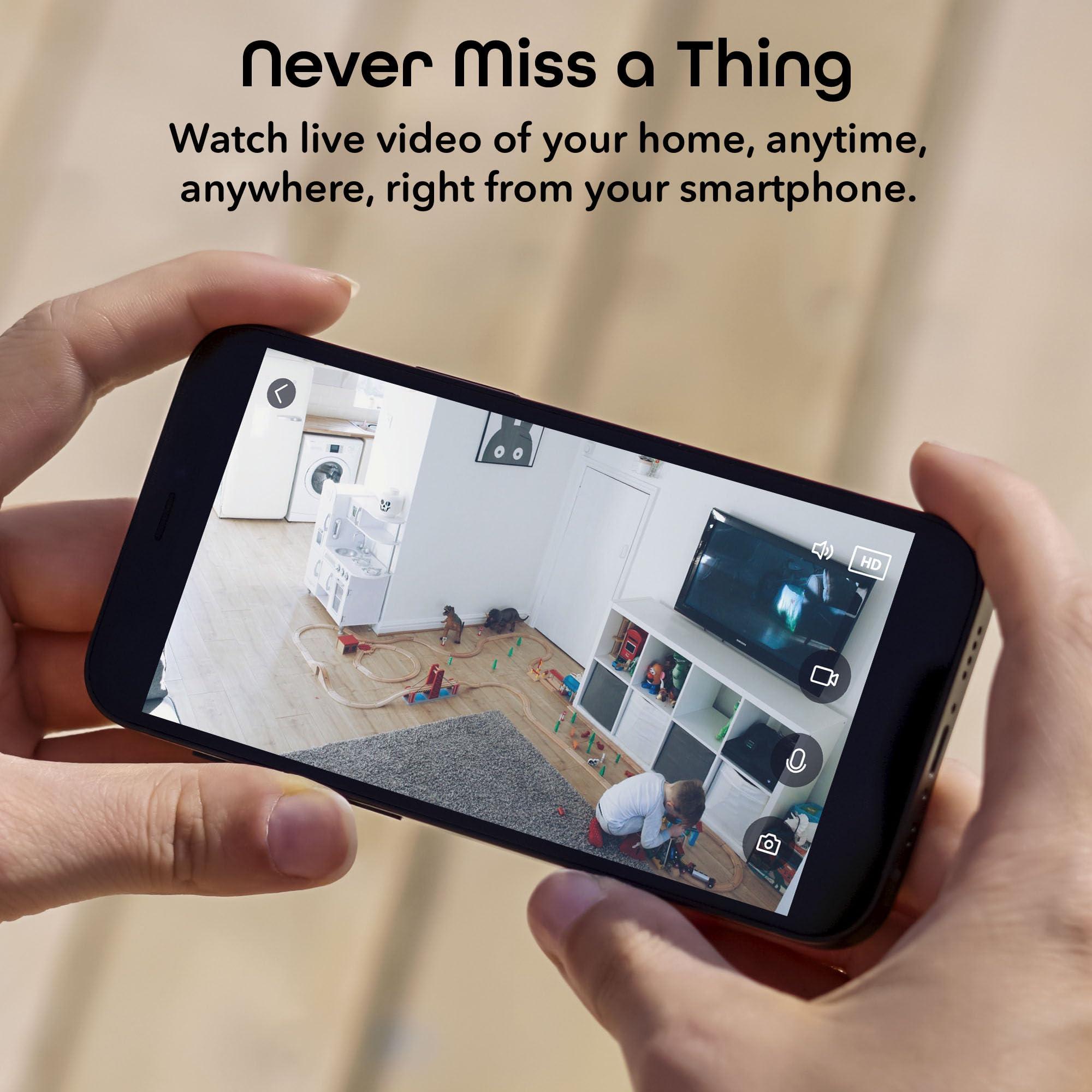 Geeni Geeni Glimpse Indoor Security Camera - 1080p HD Video, 2-Way Audio, Motion Alerts, WiFi Compatible with Alexa & Google Home, White