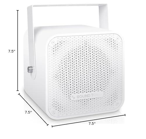 Sound Town Sound Town Compact 2-Way 5" Coaxial Wall Mount Commercial Loudspeaker, White, with 5" Woofer, Birch Plywood, Speed Mounting Bracket for Bar, Church