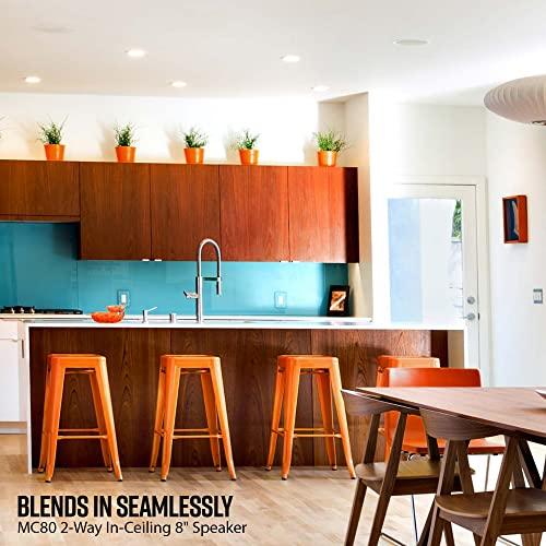 Polk Audio Polk Audio MC80 2-Way In-Ceiling 8" Speaker (Single) | Dynamic Built-In Audio | Perfect for Humid Indoor/Enclosed Areas | Bathrooms, Kitchens, Patios | White