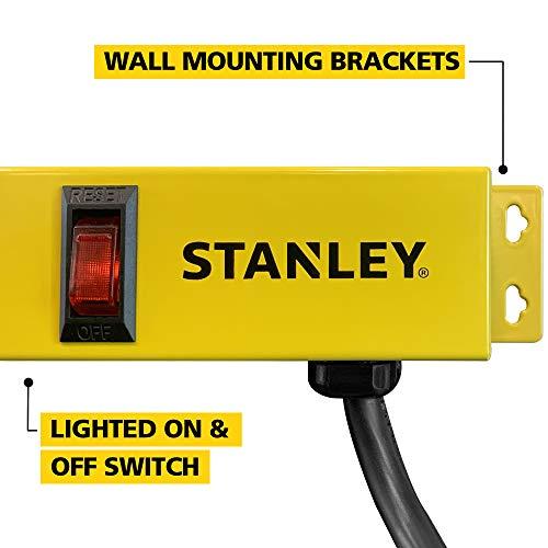 STANLEY Stanley 31613 NCC31613 ShopMAX Pro 6-Outlet Surge-Protector Power Bar, 4-Foot Cord, Yellow