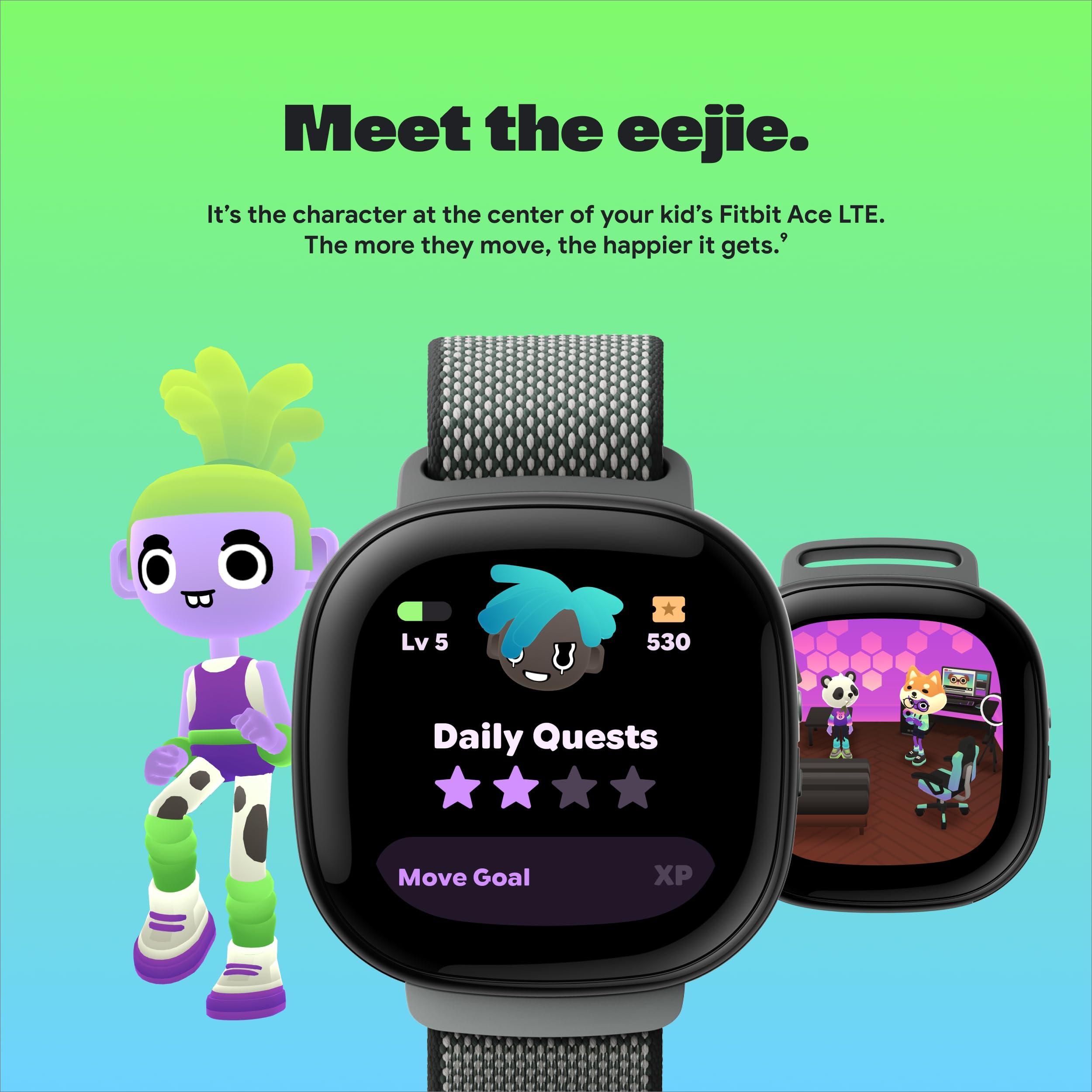 Fitbit Fitbit Google Ace LTE - Kids Smartwatch with Call, Message, GPS, and Activity-Based Games, Ace Pass Data Plan Required - Spicy - Moovin