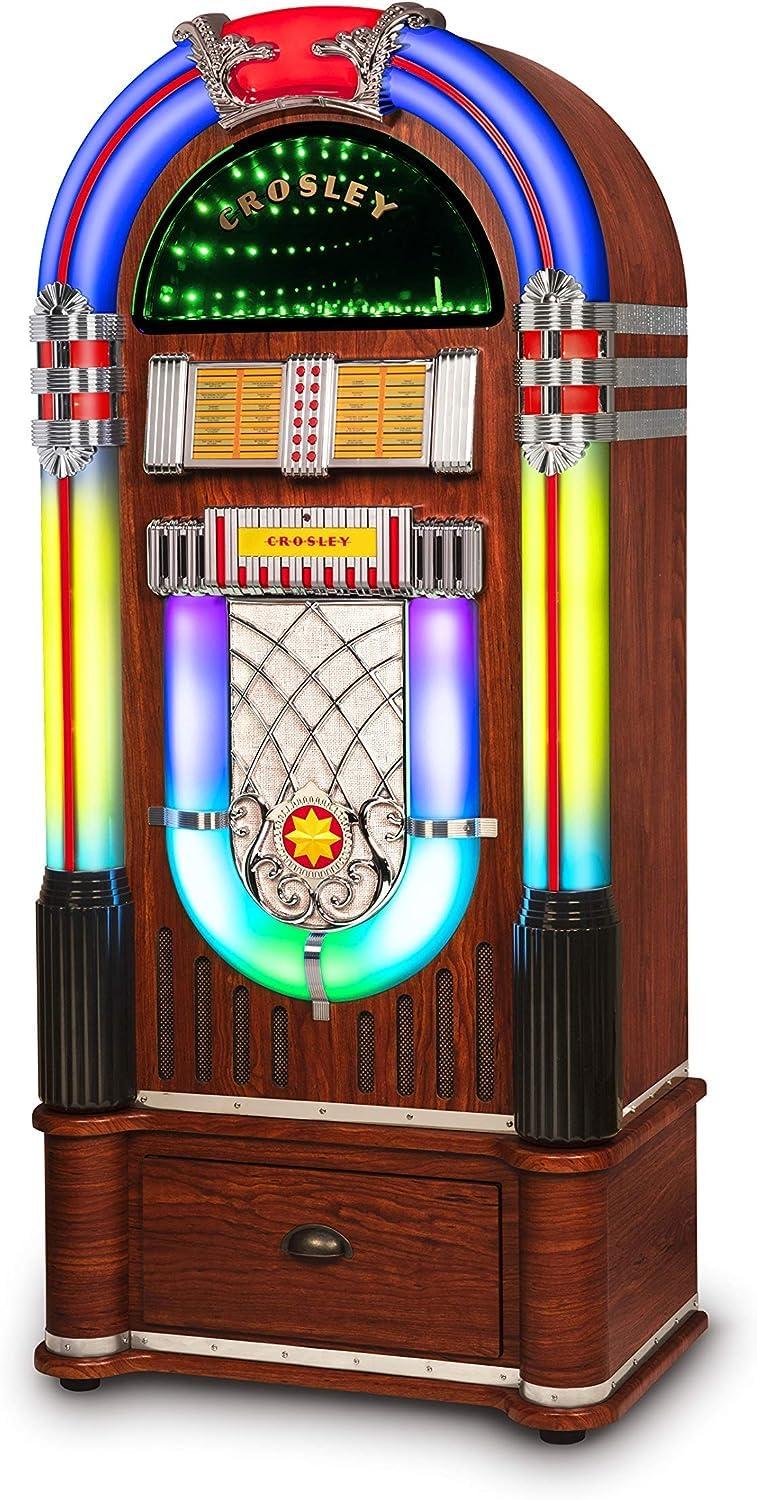 Crosley Crosley CR1215A-WA Jukebox, Includes AM/FM Radio & Bluetooth Receiver & CD Player with ST15-WA Stand Included - Walnut