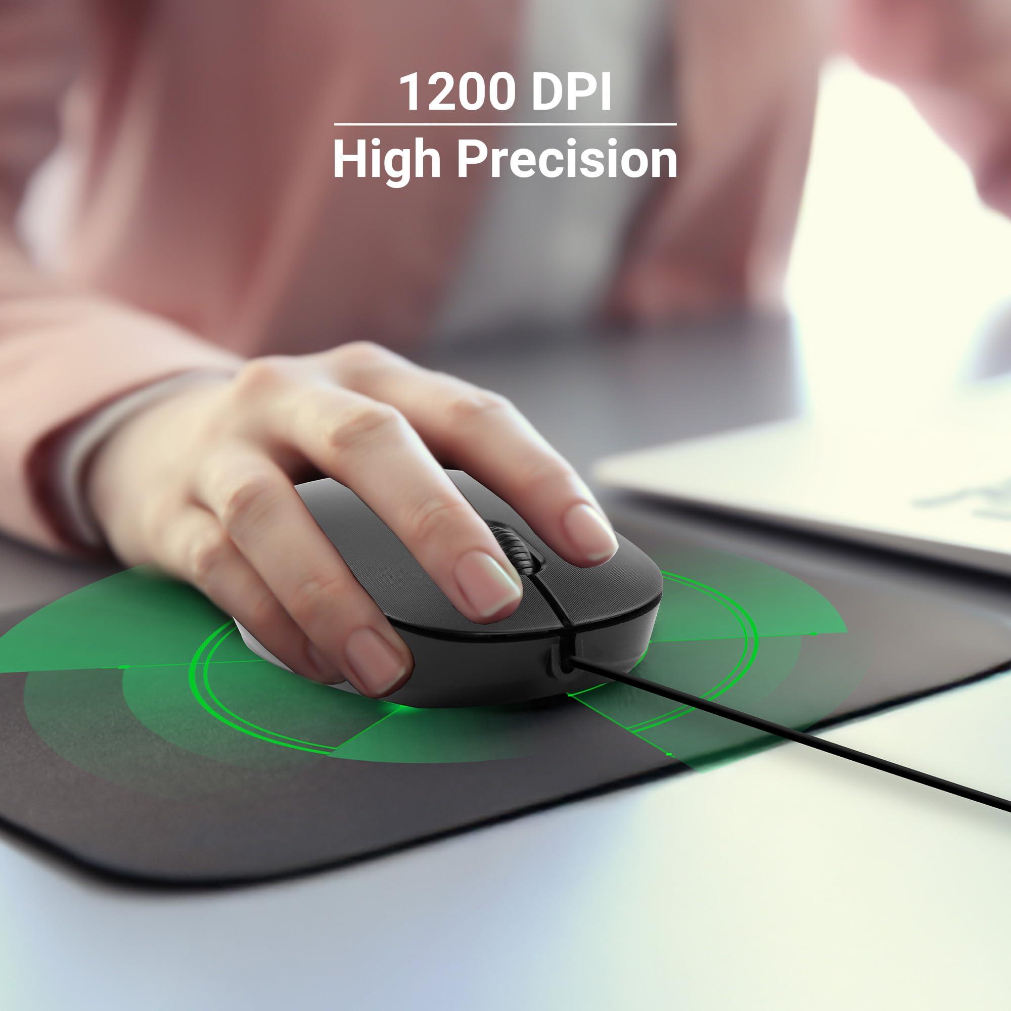 ZEBRONICS Zebronics Zeb-Power Wired USB Mouse, 3-Button, 1200 DPI Optical Sensor, Plug & Play, for Windows/Mac