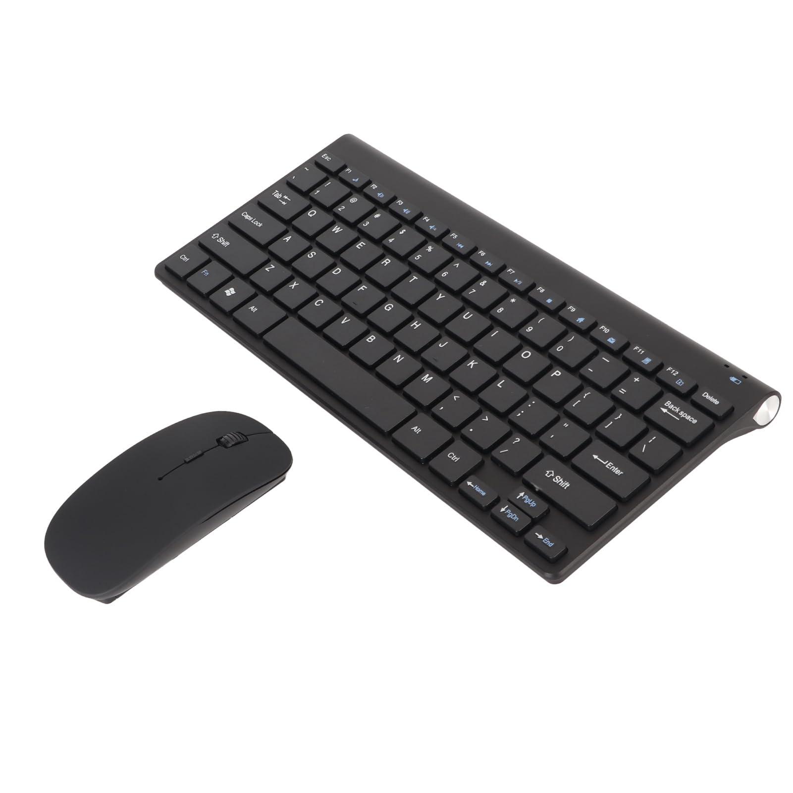 FOSA Keyboard Mouse Combo, Waterproof Keyboard and Mouse Set with LED Indicator for PC Laptop, Quiet and Ergonomic (black)