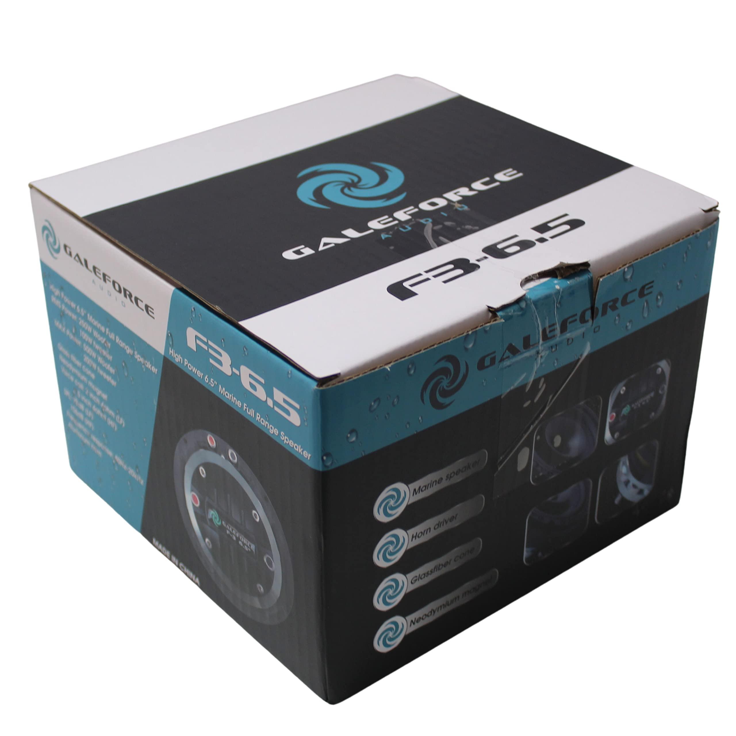 GaleForce Audio Galeforce F-3 Pro Audio 2-Way Marine Grade Speaker 6.5\" 400W RMS with Horn