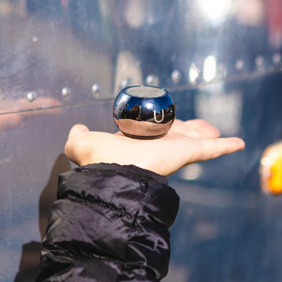 Fashionit Fashionit U Speakers Mini Bluetooth Computer Speaker 2-Pack Bundle with Matching Speaker, Built-in Mic & Selfie Remote Control, for Workspace, Desktop, Laptop, Mobile, Tablet, PC - Mirror Hematite