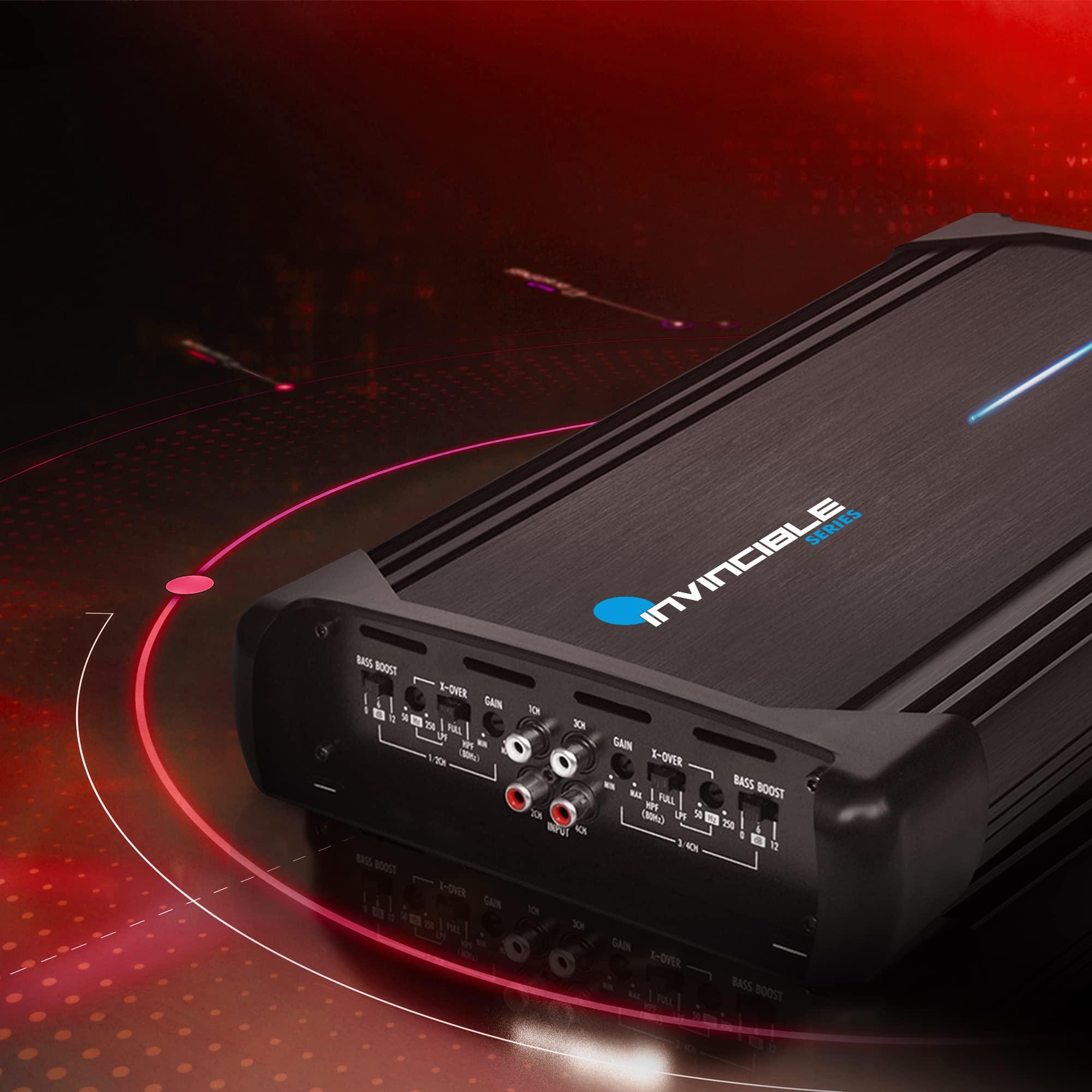 Pyle Pyle 14 Class AB Mosfet Amplifier - Invincible Series Bridgeable Amp, 4 Channel 2000 Watts Max, Mosfet PWM Power Supply, High-Current Dual Discrete Drive Stages, Advanced Protection Circuitry