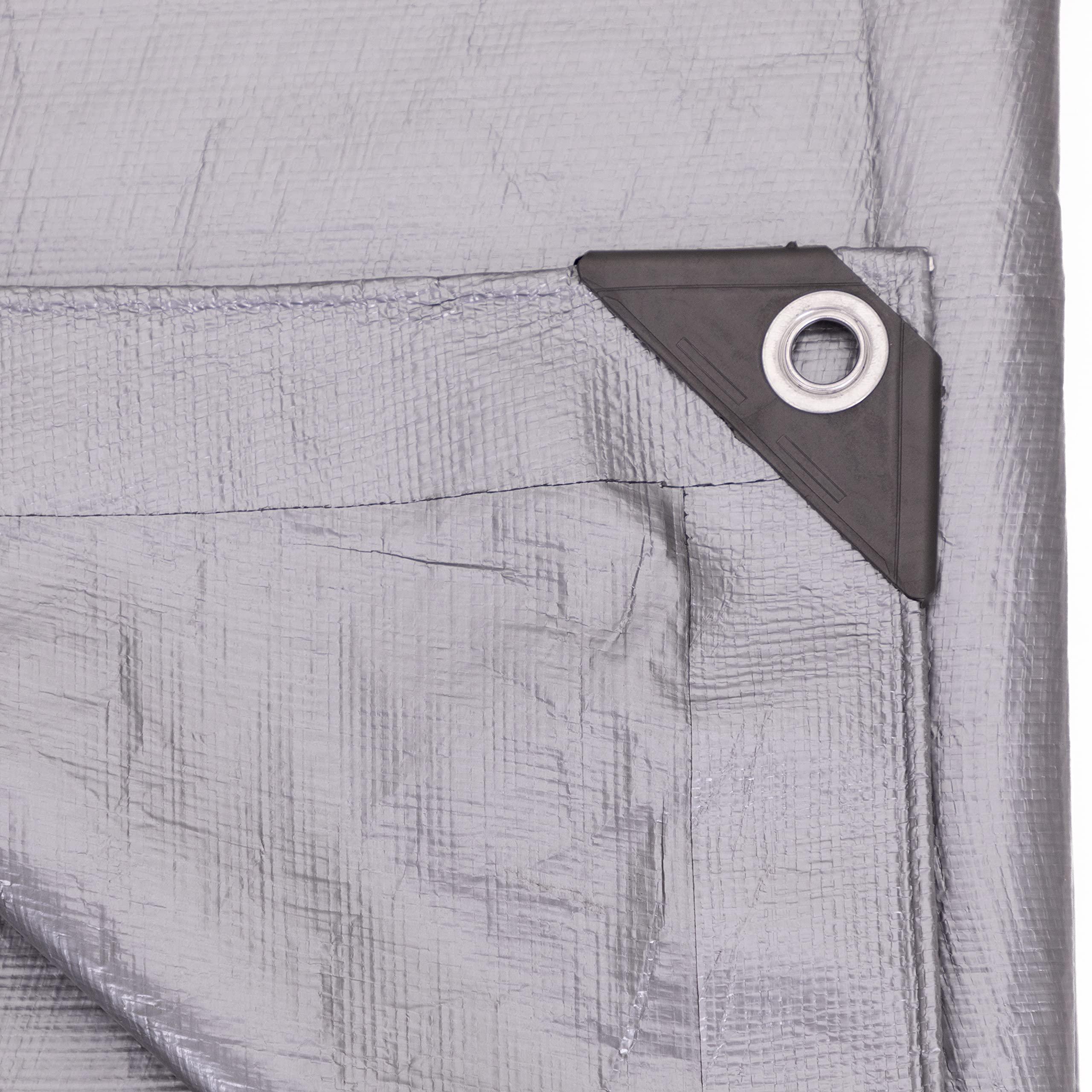Kotap Kotap 15 x 30 Ft. Heavy-Duty Protection/Coverage Tarp, Superior Weave for Greater Longevity, 10-mil Multi-Use, Waterproof, TRS-1530, Silver (1-Pack)