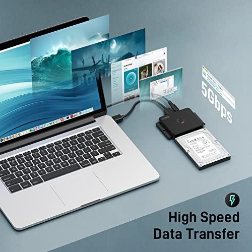 FIDECO FIDECO SATA/IDE to USB 3.0 Adapter, Hard Drive Adapter Cable Converter for Universal 2.5/3.5 Inch IDE HDD, 2.5 Inch SSD, 5.25-Inch DVD-ROM/CD-ROM/CD-RW/DVD-RW/DVD+R