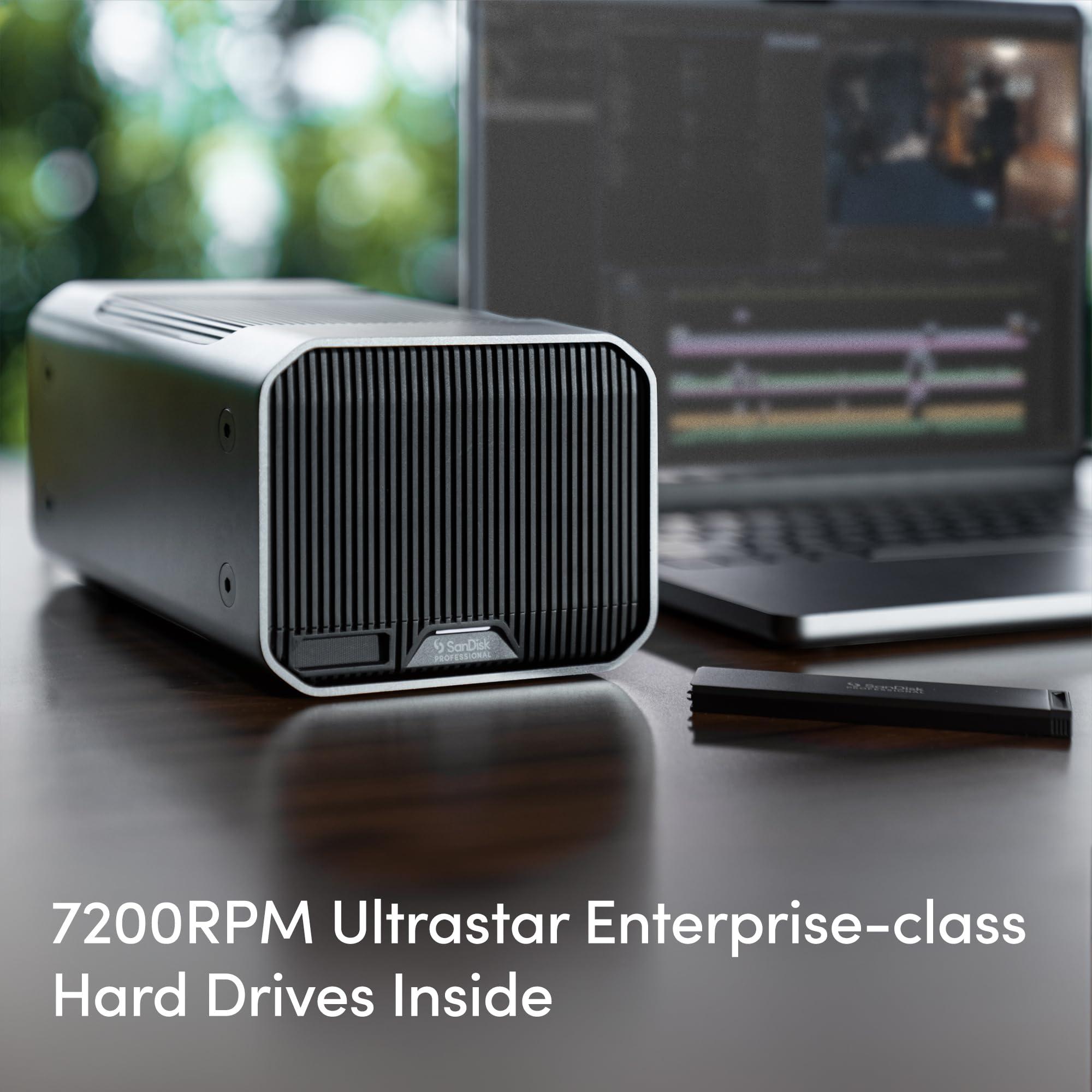 SanDisk Professional SanDisk Professional 48TB G-RAID Mirror - External HDD, RAID with Redundancy, Thunderbolt 3, USB (10Gbps), 7200RPM Ultrastar Hard Drive, Up to 260MB/s Read in RAID 1 - SDPHH2H-048T-NBAAD