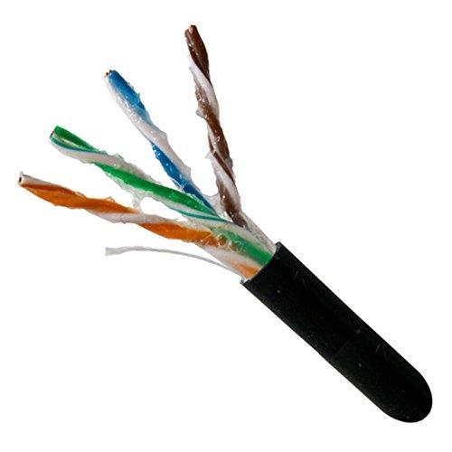 VC VERTICAL CABLE Vertical Cable Cat5e, 350 Mhz, UTP, Gel Filled (Flooded Core), Direct Burial, 1000ft, Black, Bulk Ethernet Cable