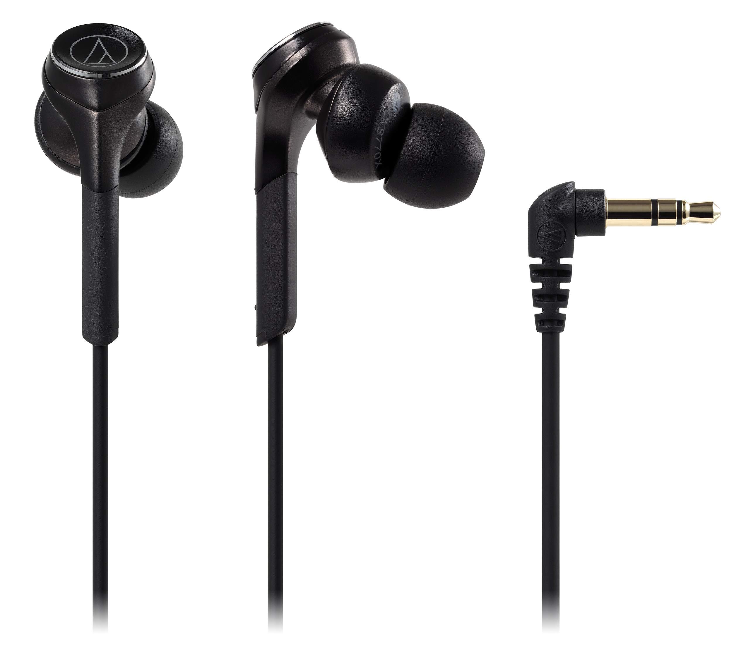 Audio-Technica Audio Technica Solid BASS in-Ear Earphones, Wired, Deep Bass, Supports High Resolution Sound Sources, Black ATH-CKS770X BK
