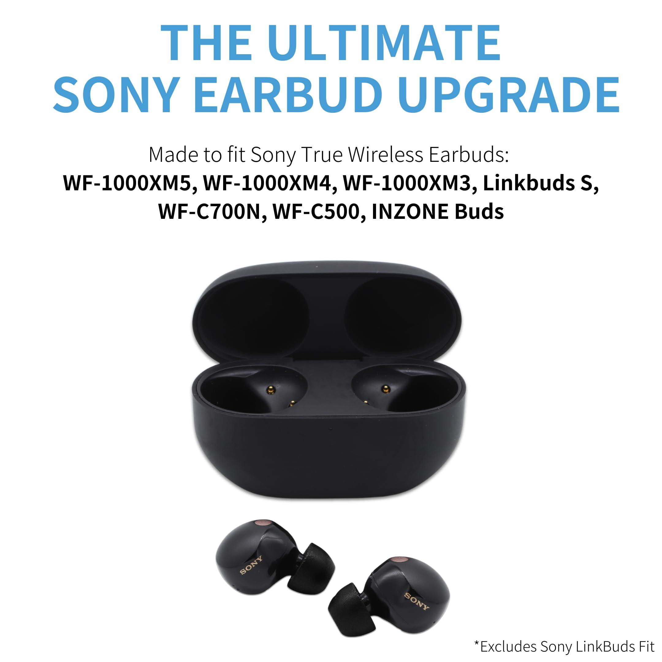 COMPLY Comply TrueGrip | Premium Memory Foam Replacement Earbud Tips for Sony True Wireless Earbuds | Enhanced Comfort, Secure Fit, Superior Noise Isolation, Cleaning Tool | Black, Large (3 Pairs)