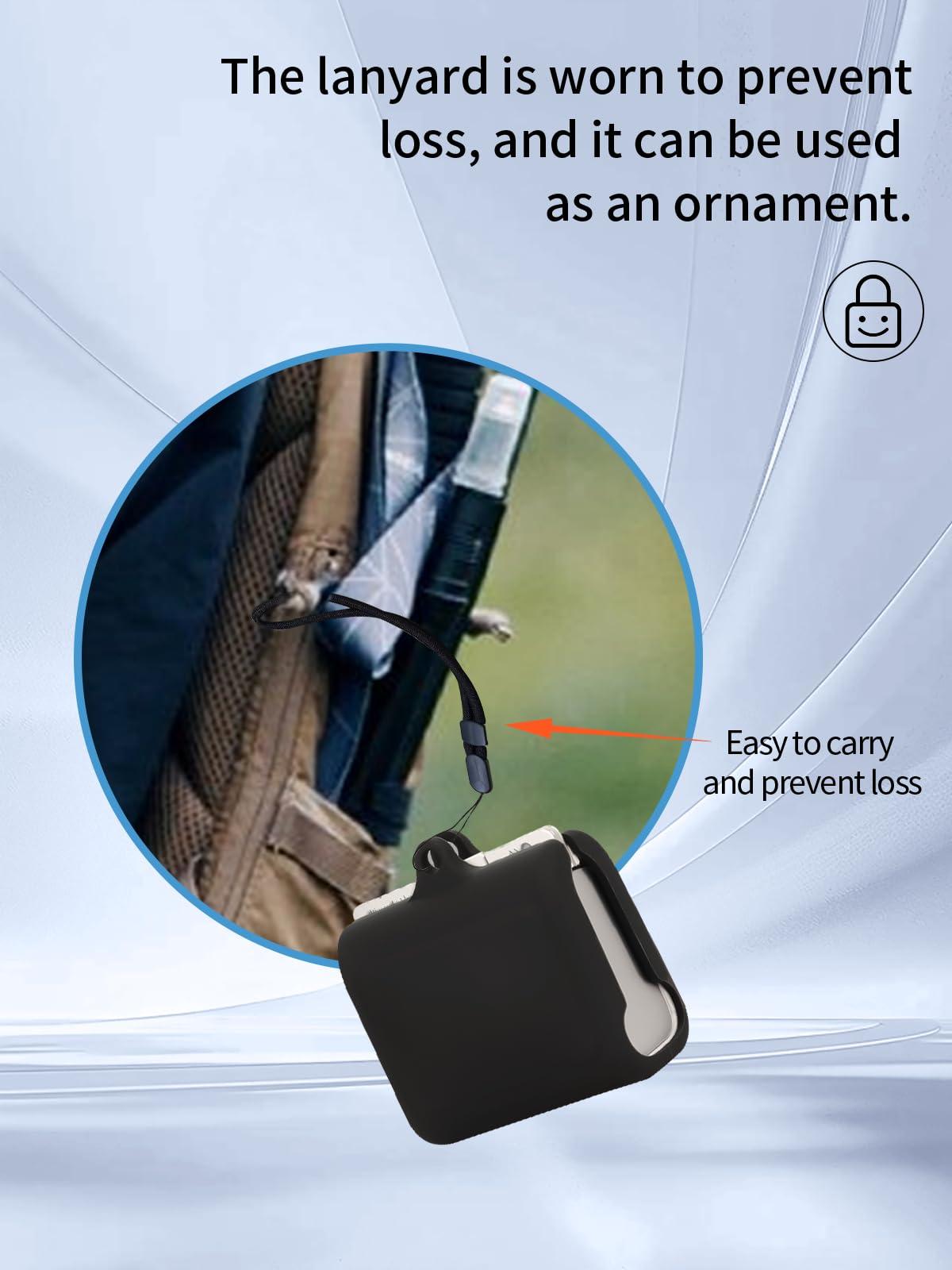 WUNIAK Case for ByteDance Ola Friend AI Agent Earphones 2024,WUNIAK Soft Silicone Protective Portable Scratch Shock Resistant Shell with Cleaner Kit & Carabiner & LanyardBlack