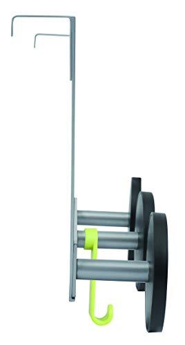 Alba Alba Over The Door Triple Coat Hook, Silver with Black Pegs (PMS3P)