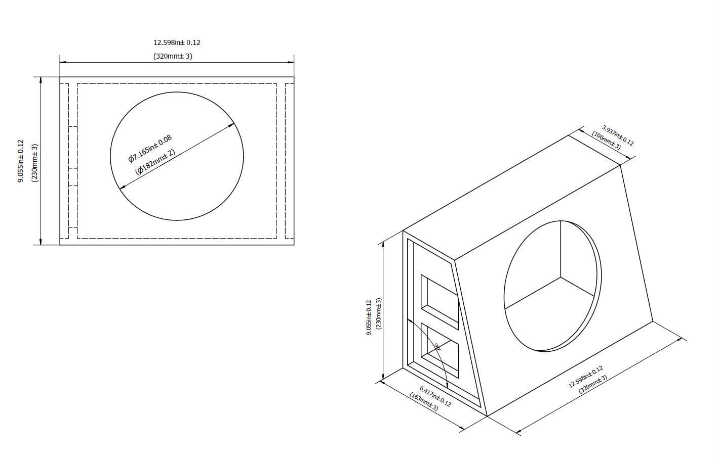 Goldwood Sound, Inc. GOLDWOOD TR8P Sealed Single Car Speaker Cabinet Box for 8\" Dual Woofer