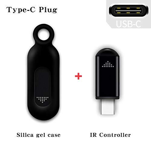 Tuanzi R09 Mini Smartphone IR Remote Controller Adapter for Android Smart Phone Mini Infrared Universal Control All in One Air Conditioner/TV/DVD/STB (Black-Type C)