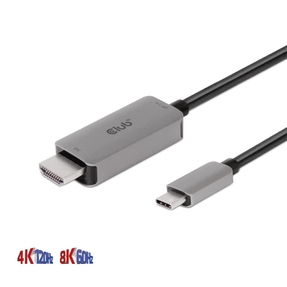 Club 3D Club 3D USB Gen2 Type-C to HDMI 4K120Hz/8K60Hz HDR10, DSC1.2 Active Cable M/M 3 m