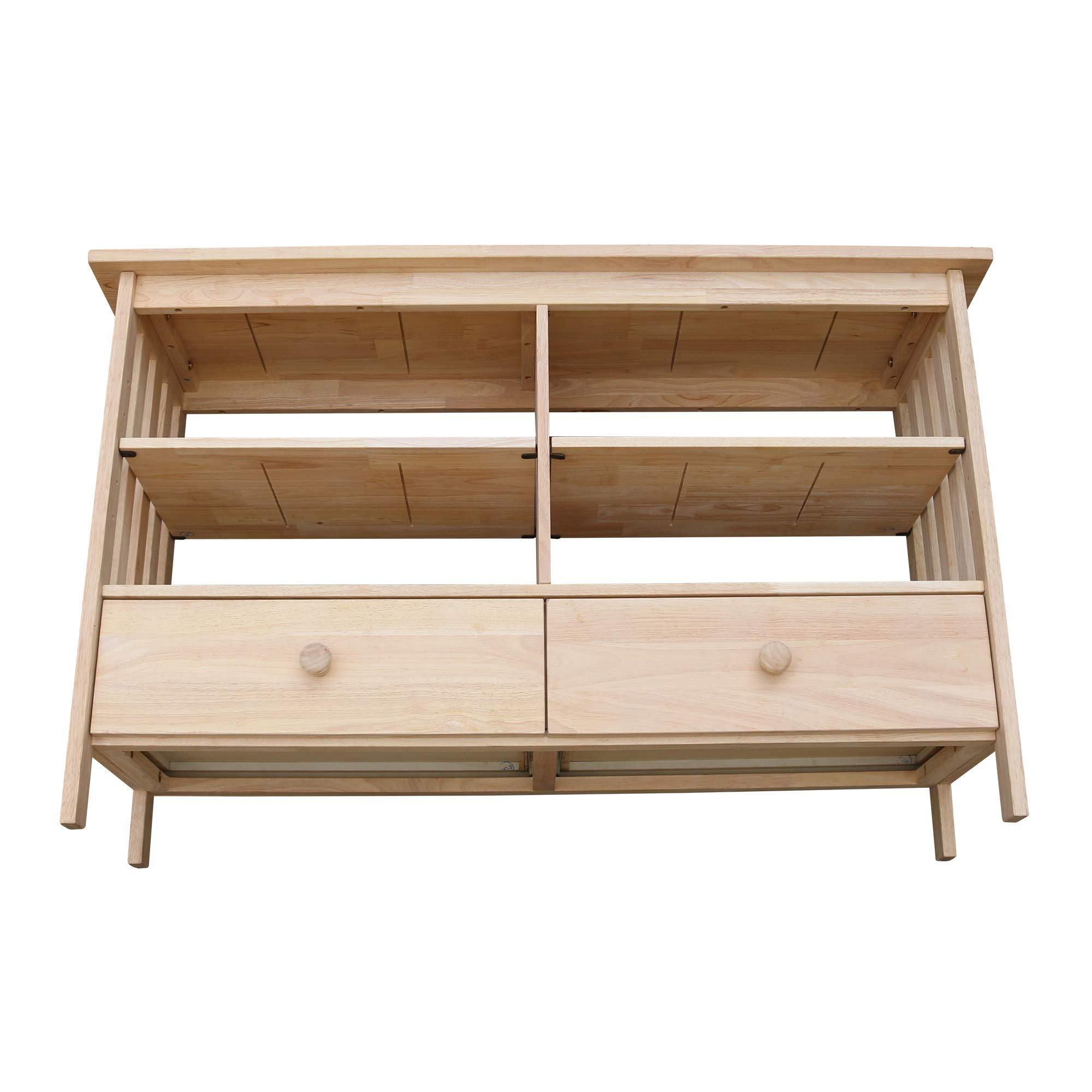 International Concepts IC International Concepts Mission Entertainment/TV Stand Solid Real Wood, Sturdy Parawood, 48 X 16 X 30, Minimum Assembly, DIY, Paint or Stain in Any Color, Unfinished