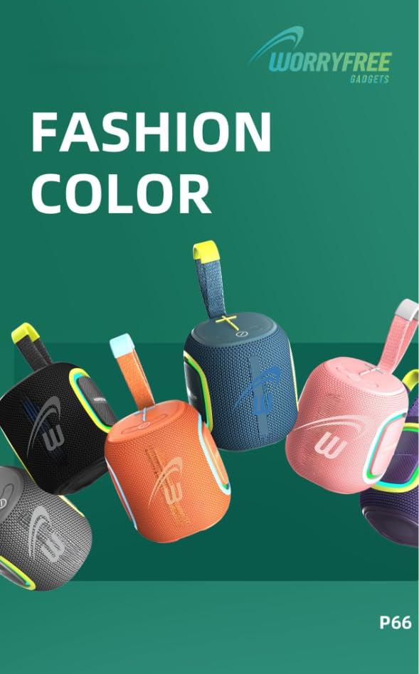 WorryFree Gadgets Waterproof Mini Bluetooth 5.3 Speaker 10M Transmission Distance 5W Output Power for Computer Home Theater Karaoke Player Mobile Phone (Gray)