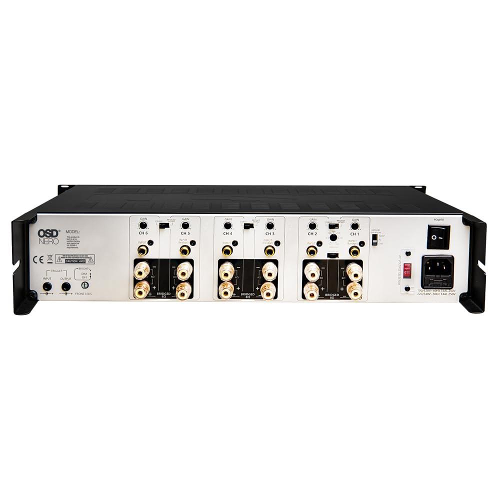 OSD Audio OSD 6X 175W Home Theater Amplifier Highly Flexible, High Power Bridging with Passive Subwoofer Controls, 105 dB SNR