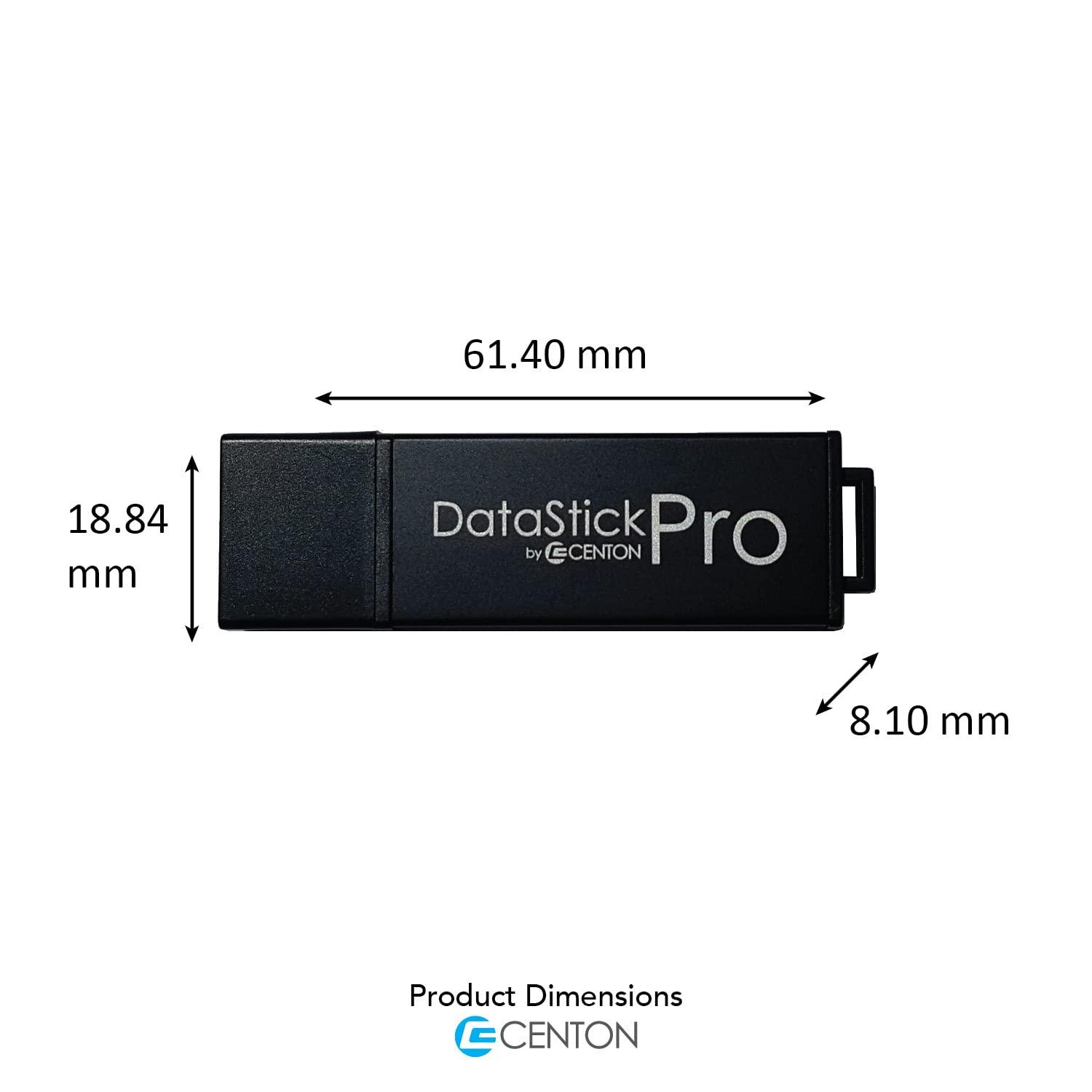 Centon Centon Electronics MP Valuepack USB 3.2 Gen1 DataStick Pro Flash Drive, 128 GB, 10 USB Flash Drives, 10 Pack, Black