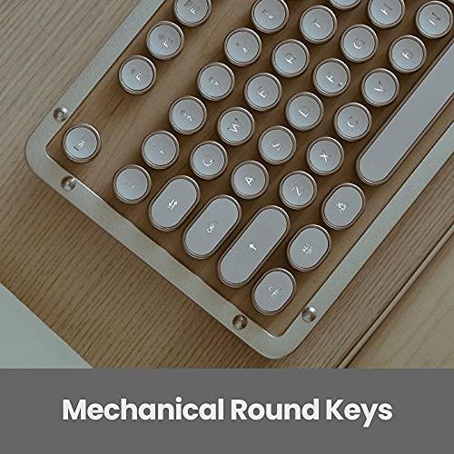 Azio Azio Retro Classic USB (Maple)- Wired Backlit Vintage Maple Wood Mechanical Keyboard for PC (MK-RETRO-W-02-US)