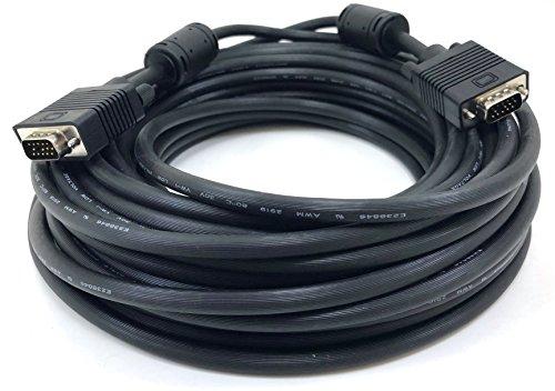 MICRO CONNECTORS Micro Connectors, Inc. 50 feet X/S/VGA Coaxial HD15 Male To Male Monitor Replacement Cable Double Shield with Ferrites (M05-112MDS)