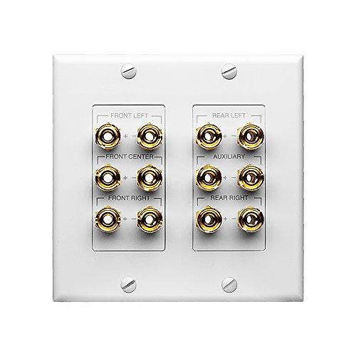 OSD Audio OSD WP12 Banana Binding Post Gold Plated Terminal Decora Style for 6-Speakers (White)