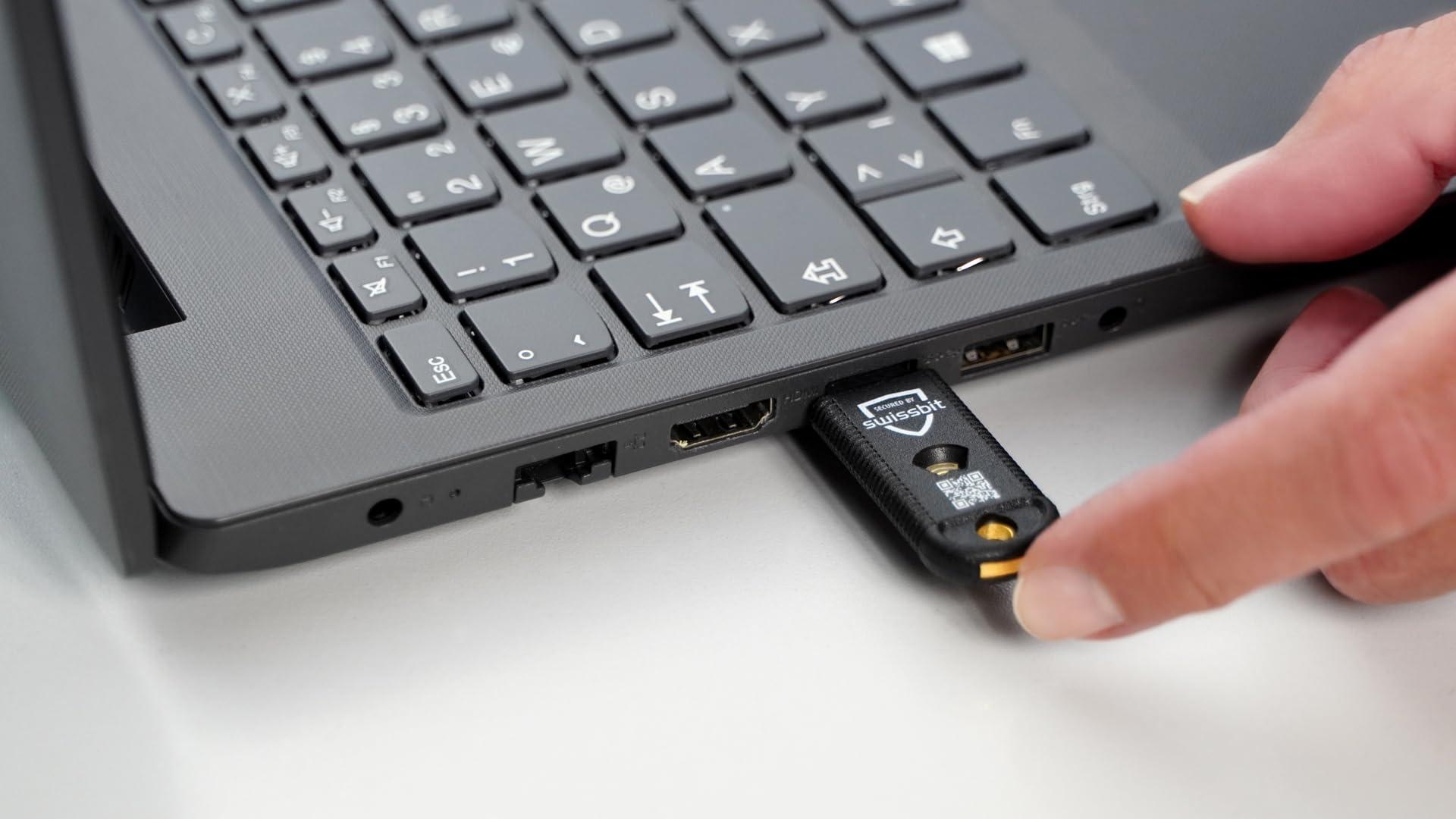 Swissbit Swissbit - iShield Key Pro Security Key, Hardware Authenticator, USB and NFC Connection, FIDO2 Certified, U2F, HOTP, TOTP, PIV, 2FA, Black, (1pc) (iShield Key Pro USB-A/NFC)