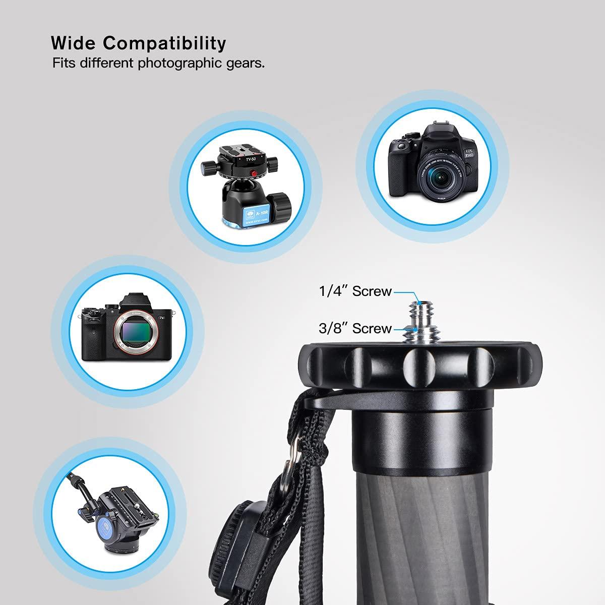 Sirui SIRUI Camera Monopod AM-326M 6 Section Carbon Fiber Portable Compact Lightweight Travel Monopod