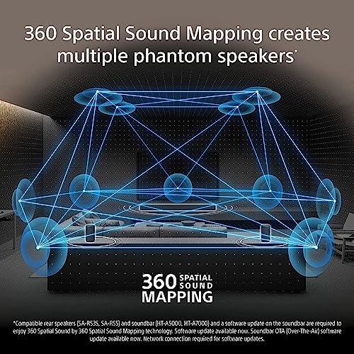 Sony Sony HT-A5000 5.1.2ch Dolby Atmos Sound Bar Surround Sound Home Theater with DTS:X and 360 Spatial Sound Mapping, works with Alexa and Google Assistant,Black