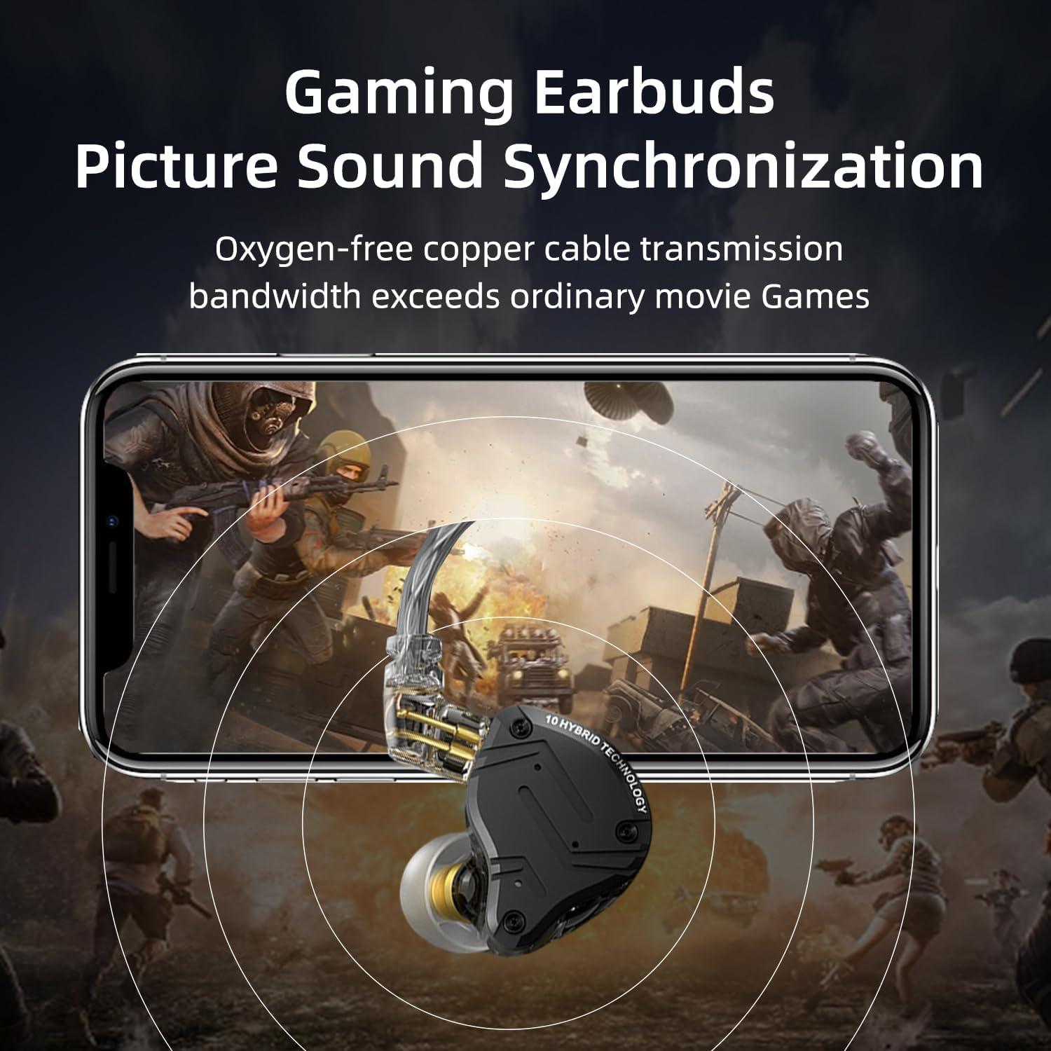 H HIFIHEAR KZ ZS10 PRO X in Ear Monitor 4BA+1DD IEM and KZ AZ09 Bluetooth 5.2 Module IEM Bluetooth Adapter