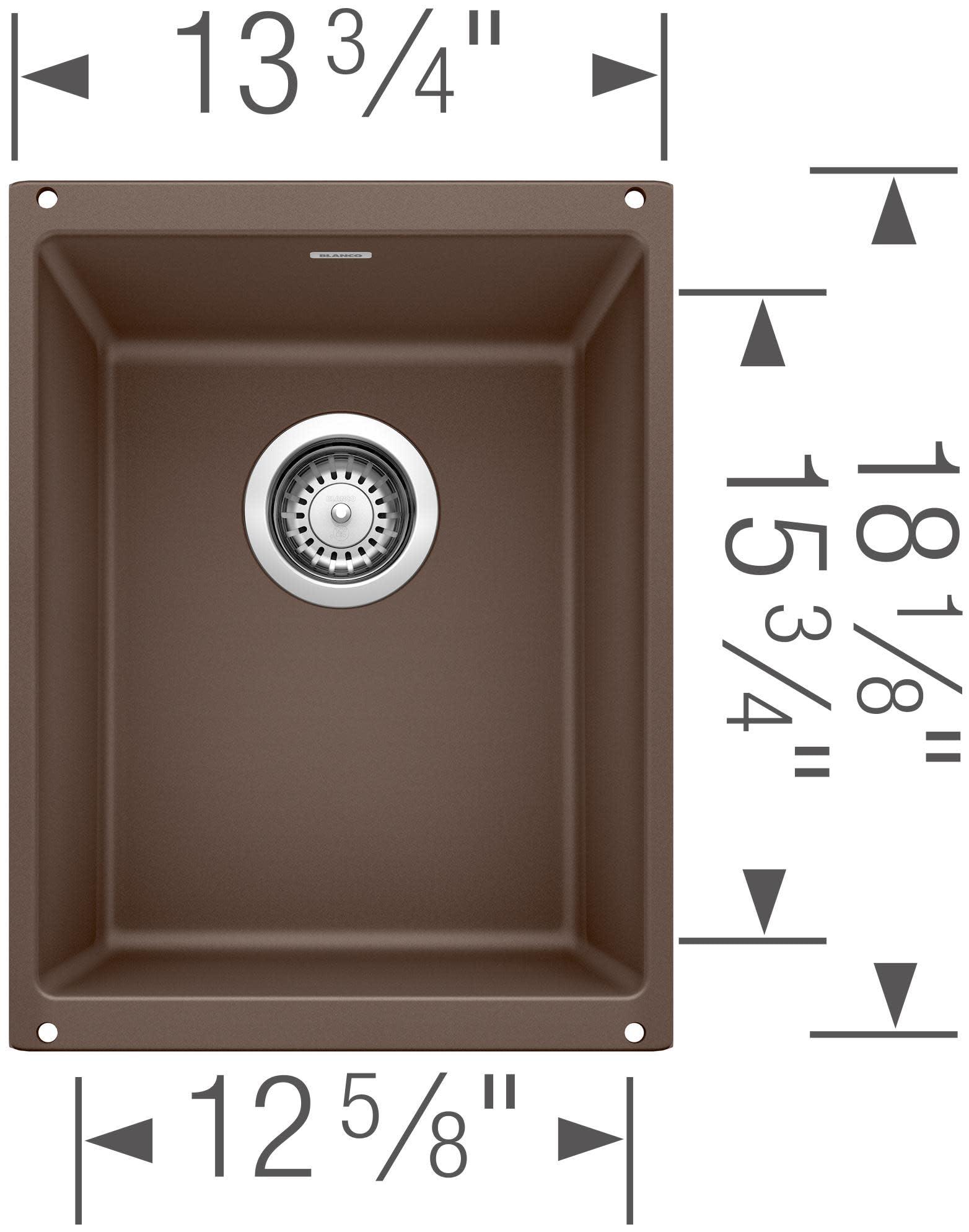 BLANCO BLANCO 517676 PRECIS SILGRANIT Medium Undermount Kitchen Sink, Truffle