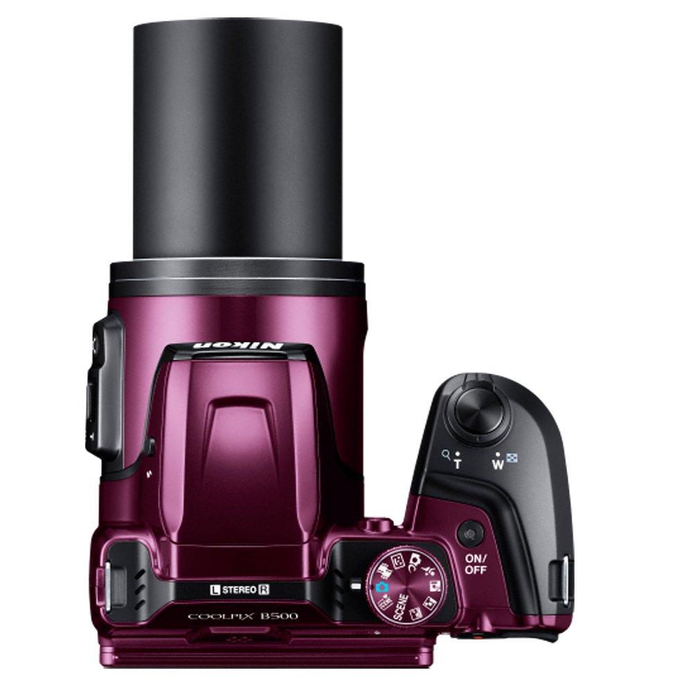 Nikon Nikon COOLPIX B500 16MP 40x Optical Zoom Digital Camera w/Wi-Fi (Plum) - (Renewed)
