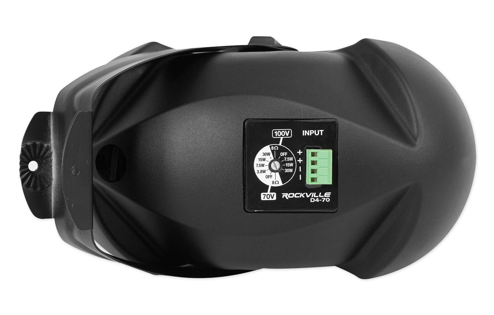 Rockville Rockville 6-Zone Amplifier+10 Black Dual 4" 70v Wall Speakers for Restaurant/Bar