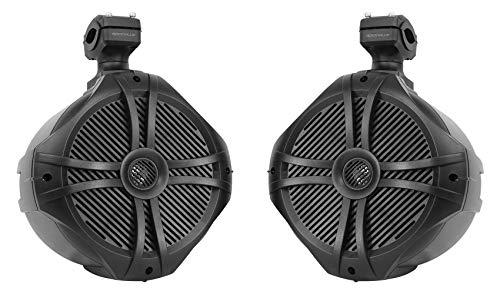 Rockville Rockville 4 RMC80B 8\" 1600w Marine Boat Speakers+8\" Wakeboards+6-Ch Amp+Wire Kit