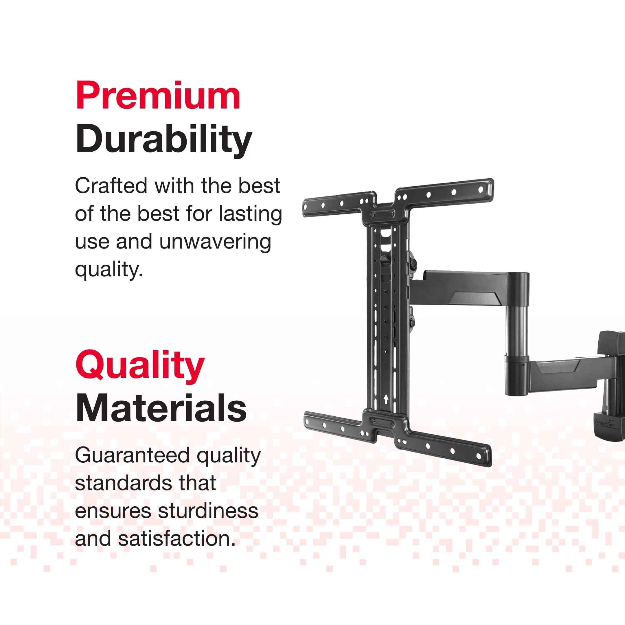 Rocketfish Rocketfish Full-Motion TV Wall Mount for Most 3255 TVs - TV Wall Mount with Swivel & Tilt Features - Durable Steel TV Mount Bracket - Full Motion TV Bracket with Dual Articulating Arms - Black