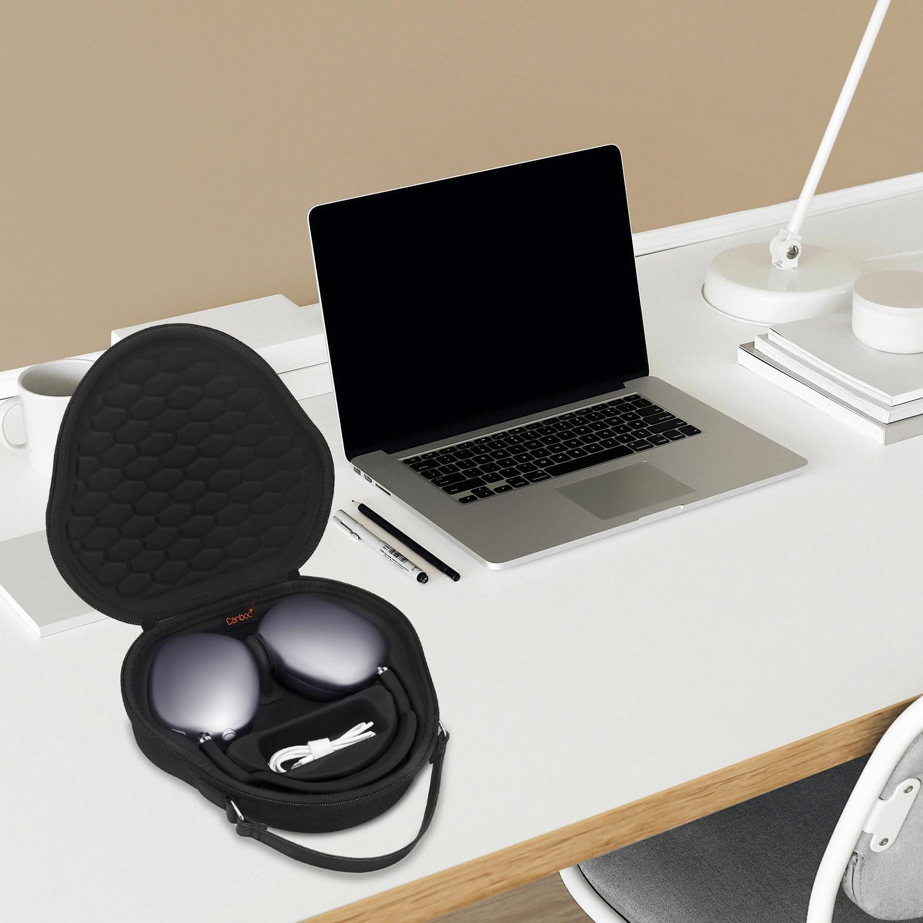 Canboc Canboc Airpods Max Case for Apple AirPods Max Wireless Over-Ear Headphones, Smart Headphones Case, Extra Space fits Cable, Charger, Black(Fabric)